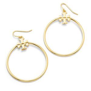Tory Burch Stacked T Logo Hoop Earrings (BRAND NEW)